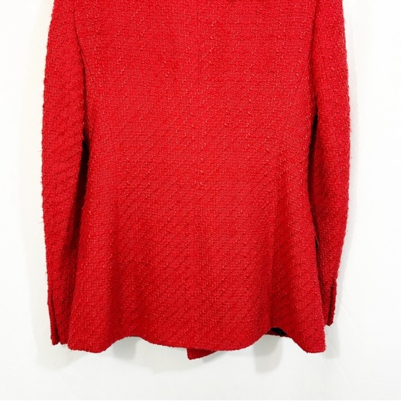 NWT ZARA Textured Double Breasted Red Tweed Blazer Jacket Blogger Favorite - Picture 10 of 15